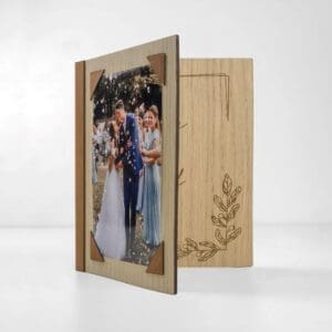 Houten, persoonlijke fotolijst - Gepersonaliseerd eigen tekst - Trouw fotolijst