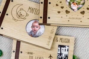 Wooden photo book guest book wedding wedding baby book children's photo photo album