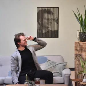 Houten wanddecoratie Hoofdlijnen Gepersonaliseerd met je eigen foto lasergesneden uit hout