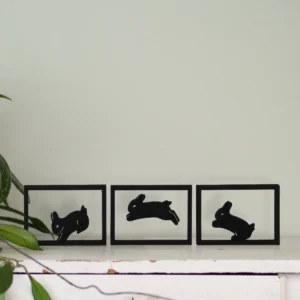 Houten lijstje - Floating Frames - Springende konijntjes