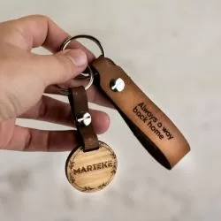 personalized keychain made of leather or wood – key ring with name or logo personalized keychain made of leather or wood - key ring with name or logo